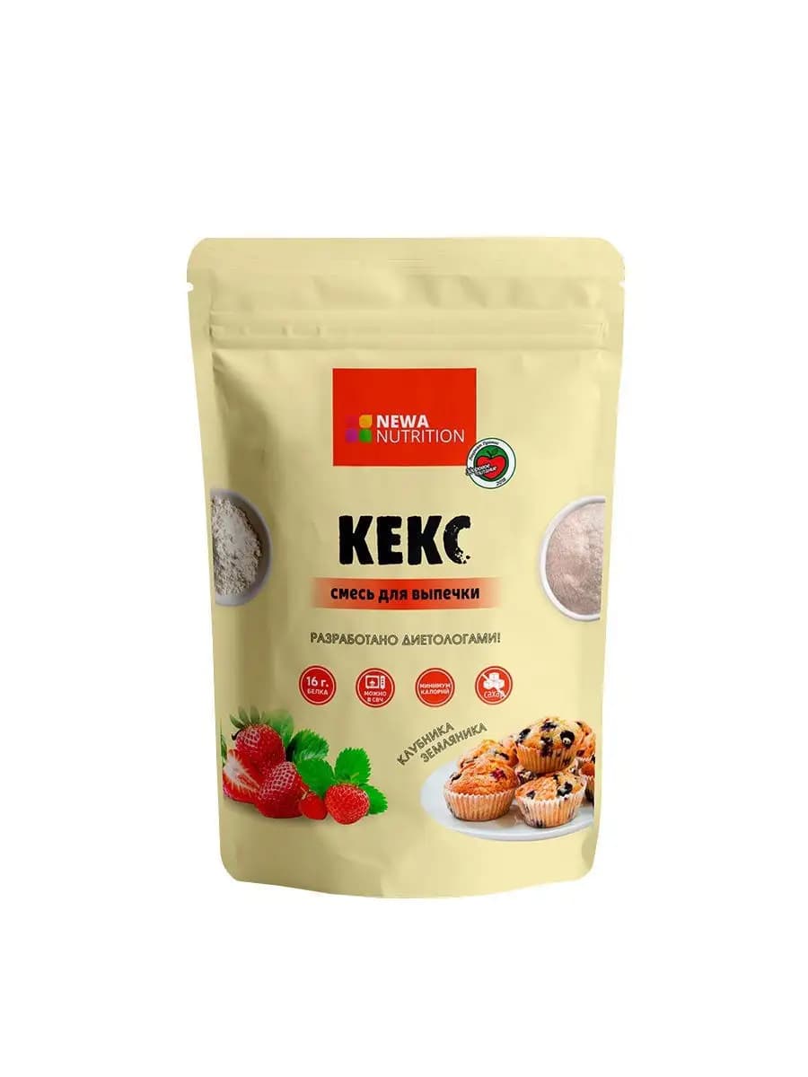 Низкокалорийная смесь для выпечки кексов с клубникой и земляникой