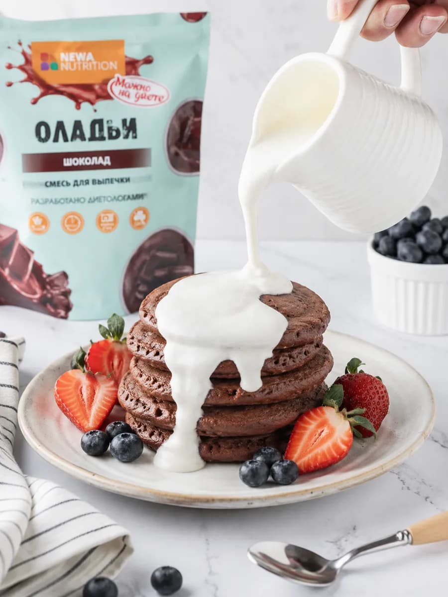 Низкокалорийная смесь для выпечки оладий - шоколадный вкус