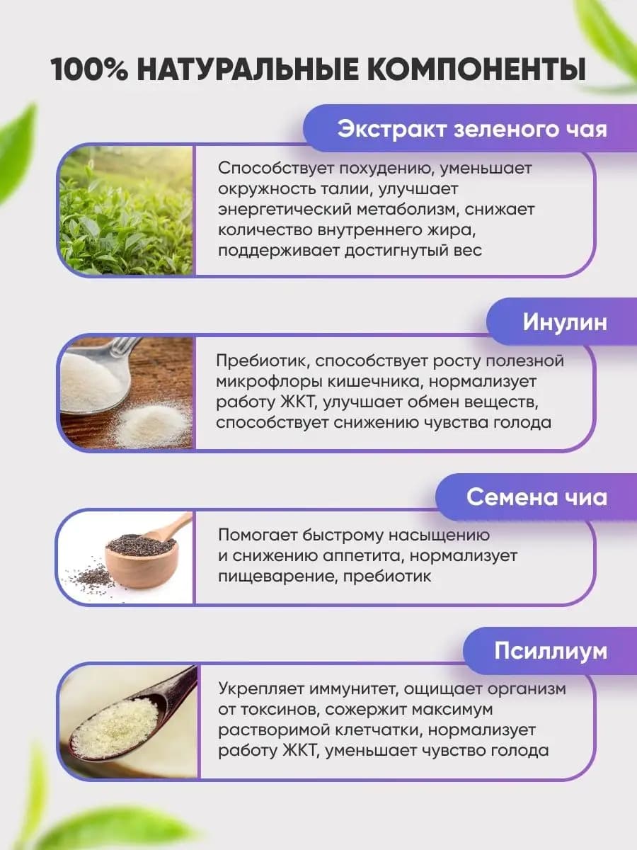 Детокс для похудения, очищения, клетчатка чиа