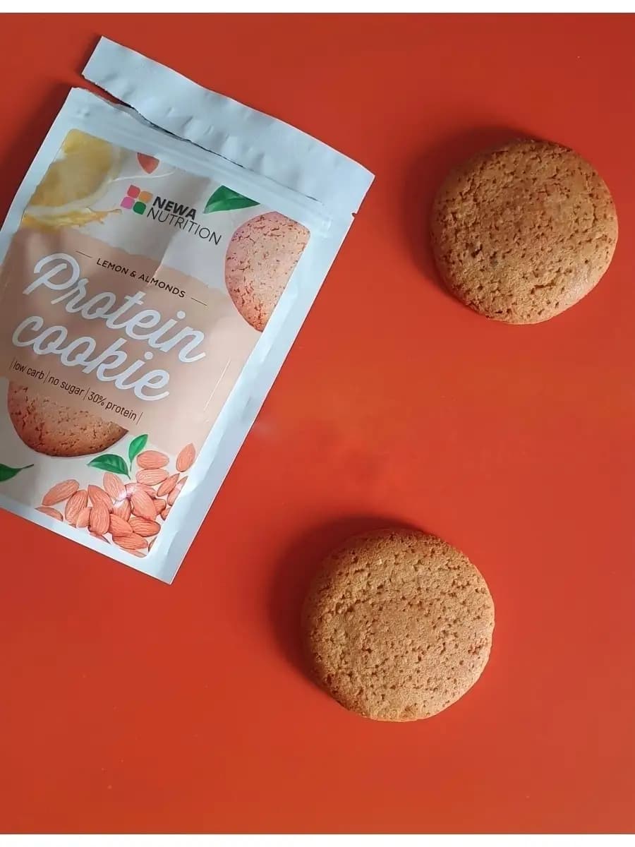 Протеиновое печенье без сахара, вкус лимон-миндаль, 4 шт/Спортивное без сахара