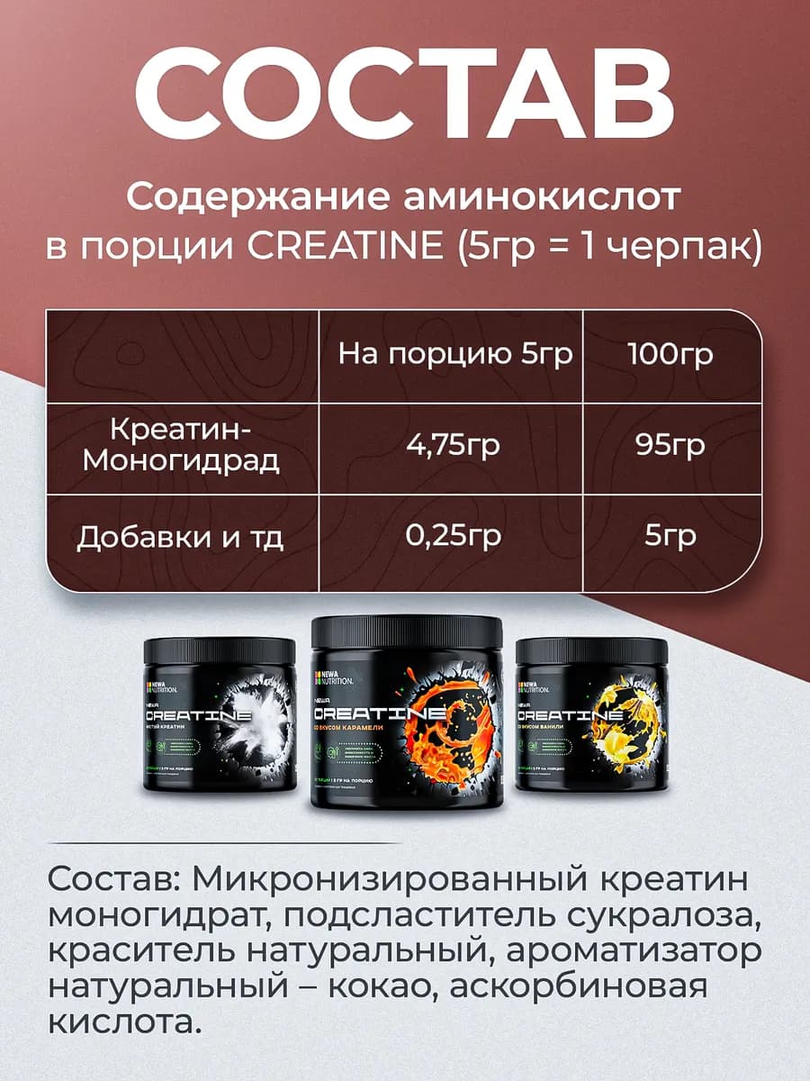 Креатин моногидрат порошок, 180 г