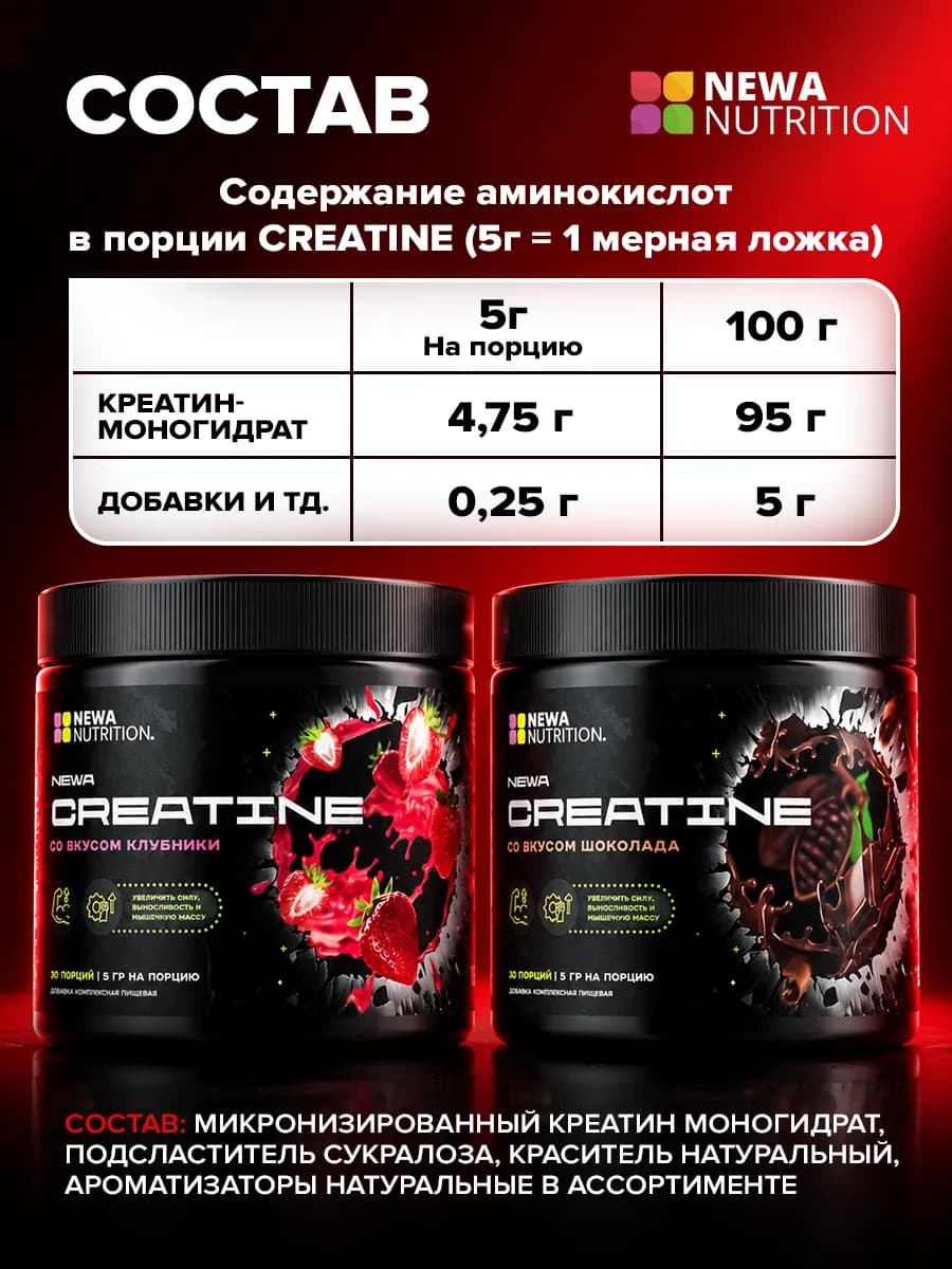 Креатин моногидрат порошок, 180 г