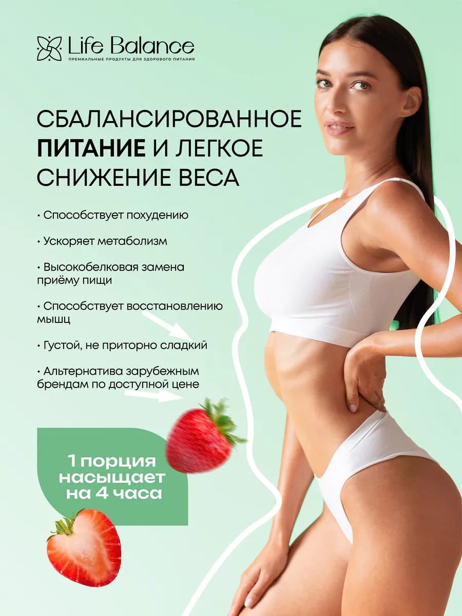 Протеиновый коктейль для похудения, клубника