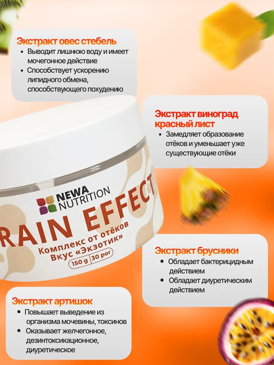 Дренажный напиток для похудения от отеков, мультифрукт