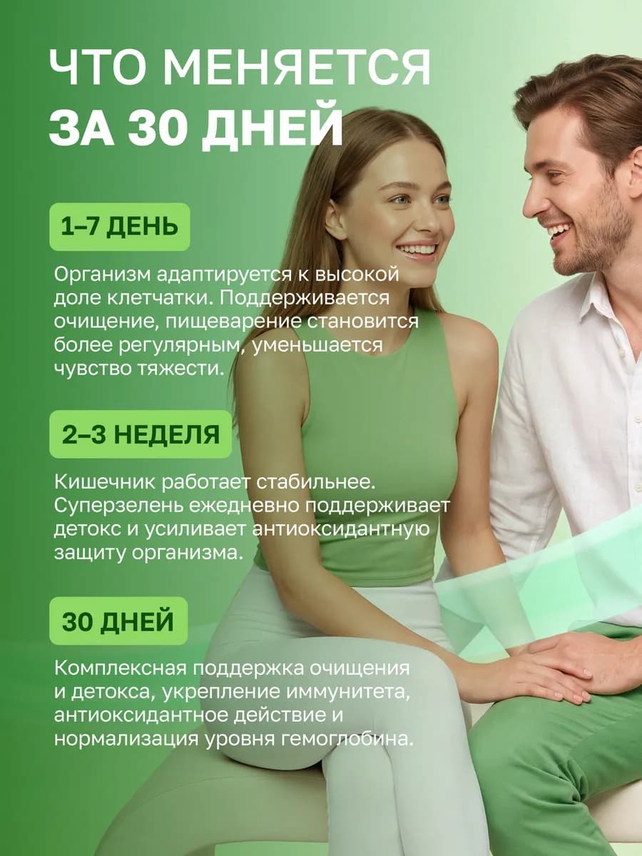 Клетчатка суперзелень 10 видов, суперфуд
