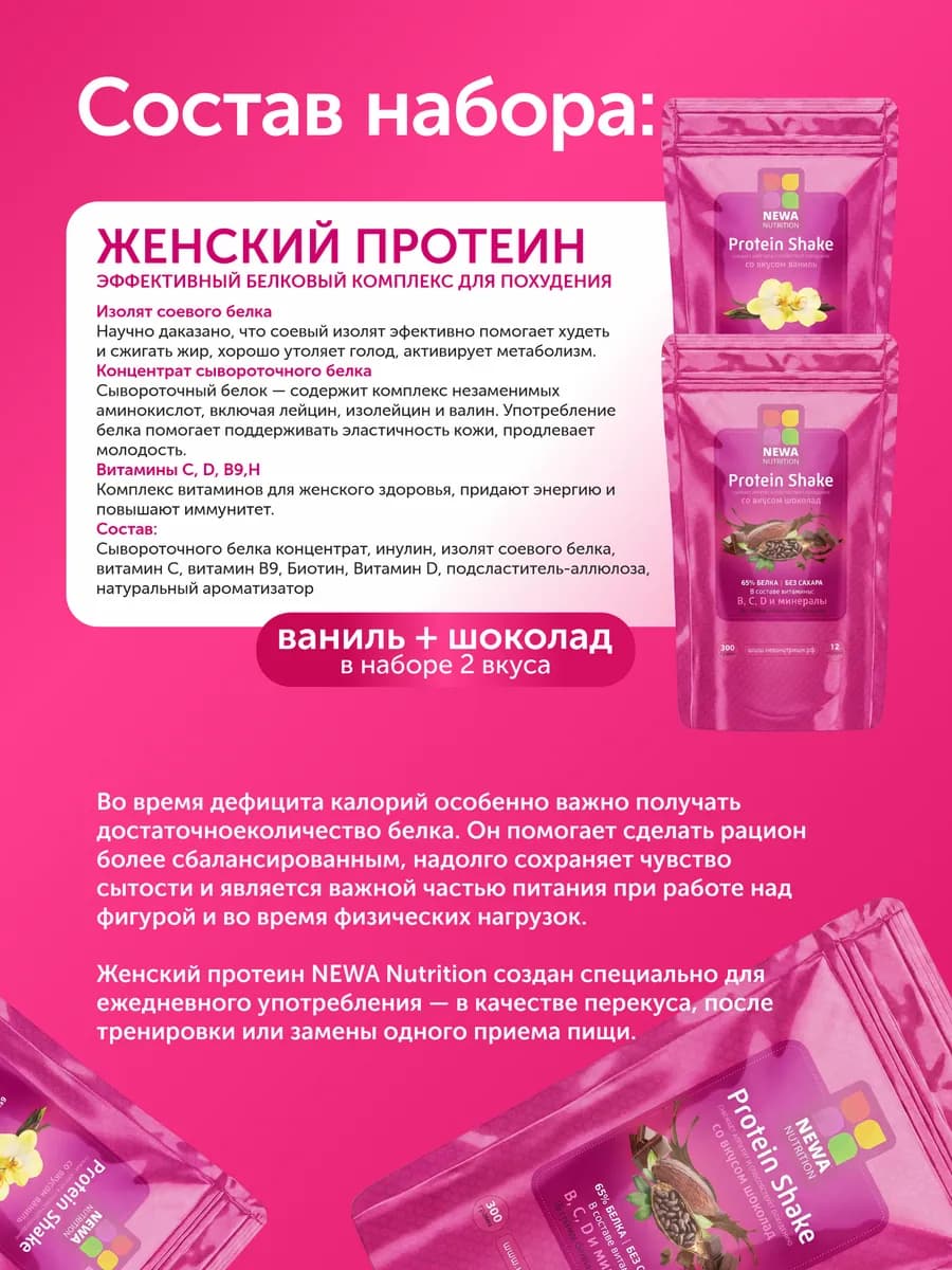 Набор Контроль веса и детокс, Хлорофилл + Протеин 2 вкуса