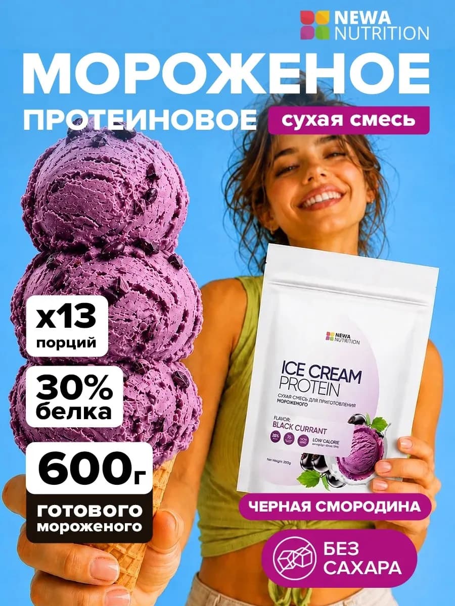 Смесь для протеинового мороженого без сахара, смородина