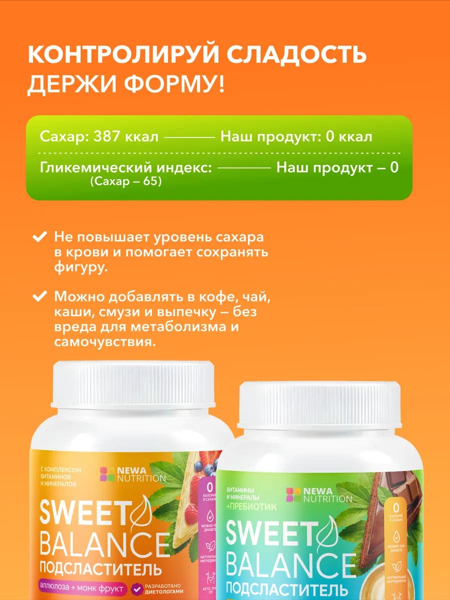 Сахарозаменитель Аллюлоза и Монк фрукт