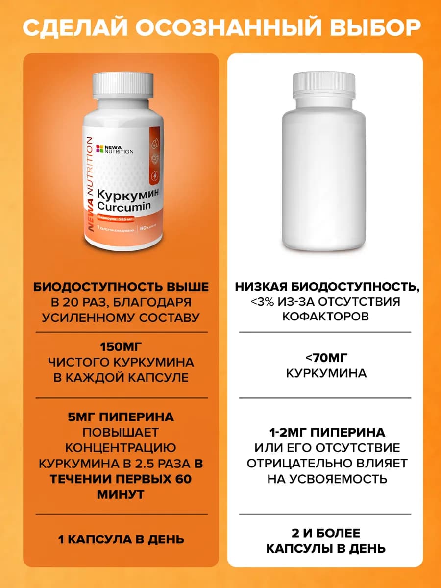Куркумин в капсулах для иммунитета, печени и суставов