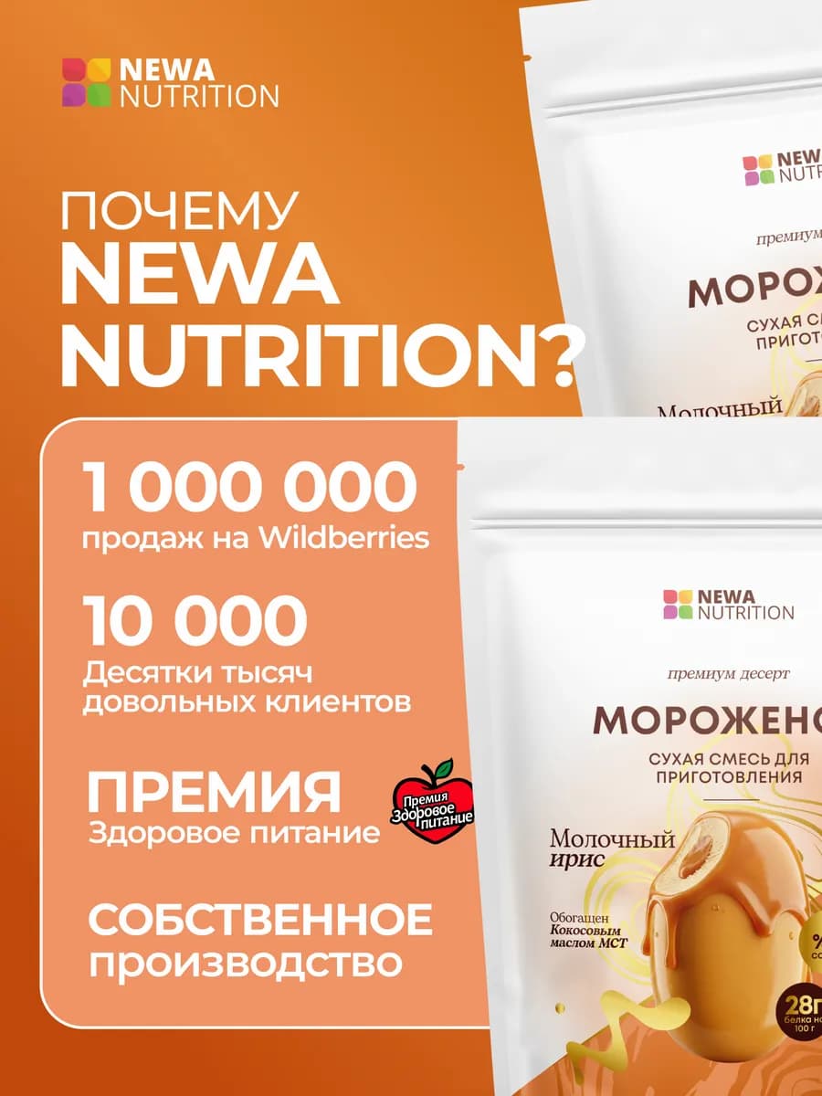 Смесь для протеинового мороженого, молочный ирис