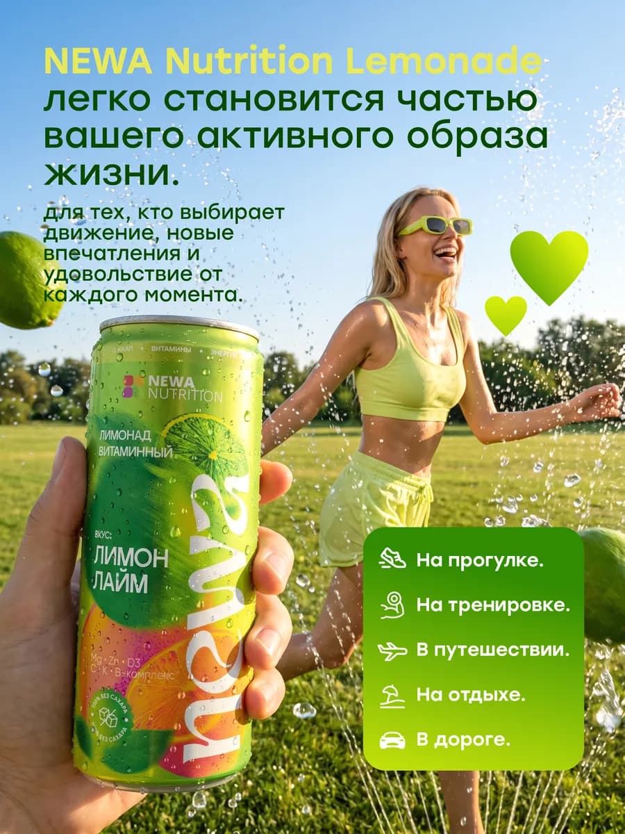 Лимонад без сахара с витаминами низкокалорийный 6шт х 330 мл