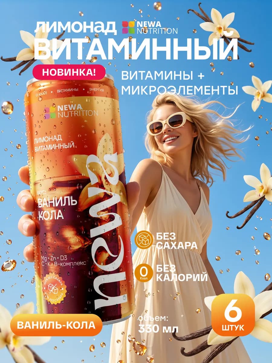Лимонад без сахара с витаминами низкокалорийный 6шт х 330 мл