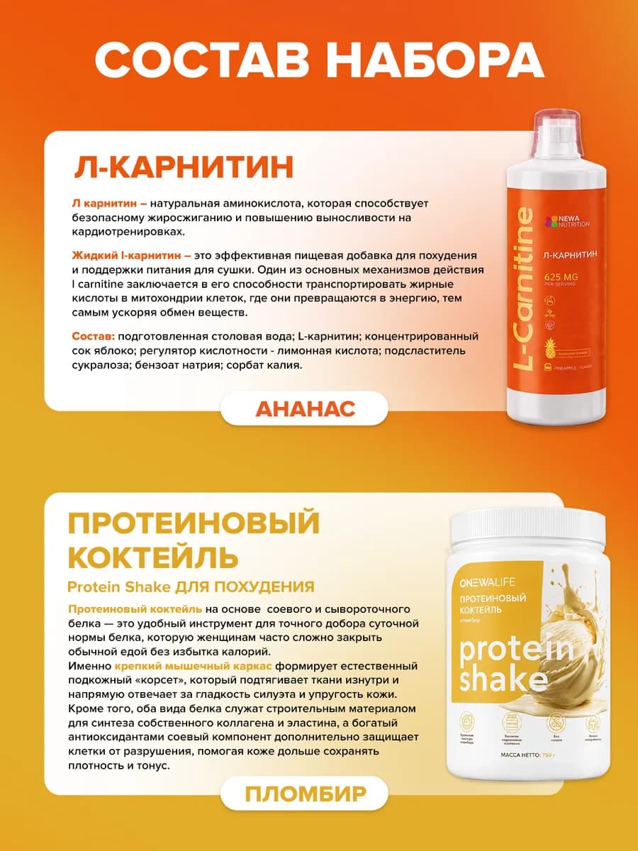 Набор для Контроля веса, Программа питания